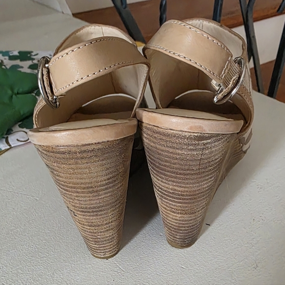 Coach Tan and Cream Wedge Sandals - Picture 6 of 7